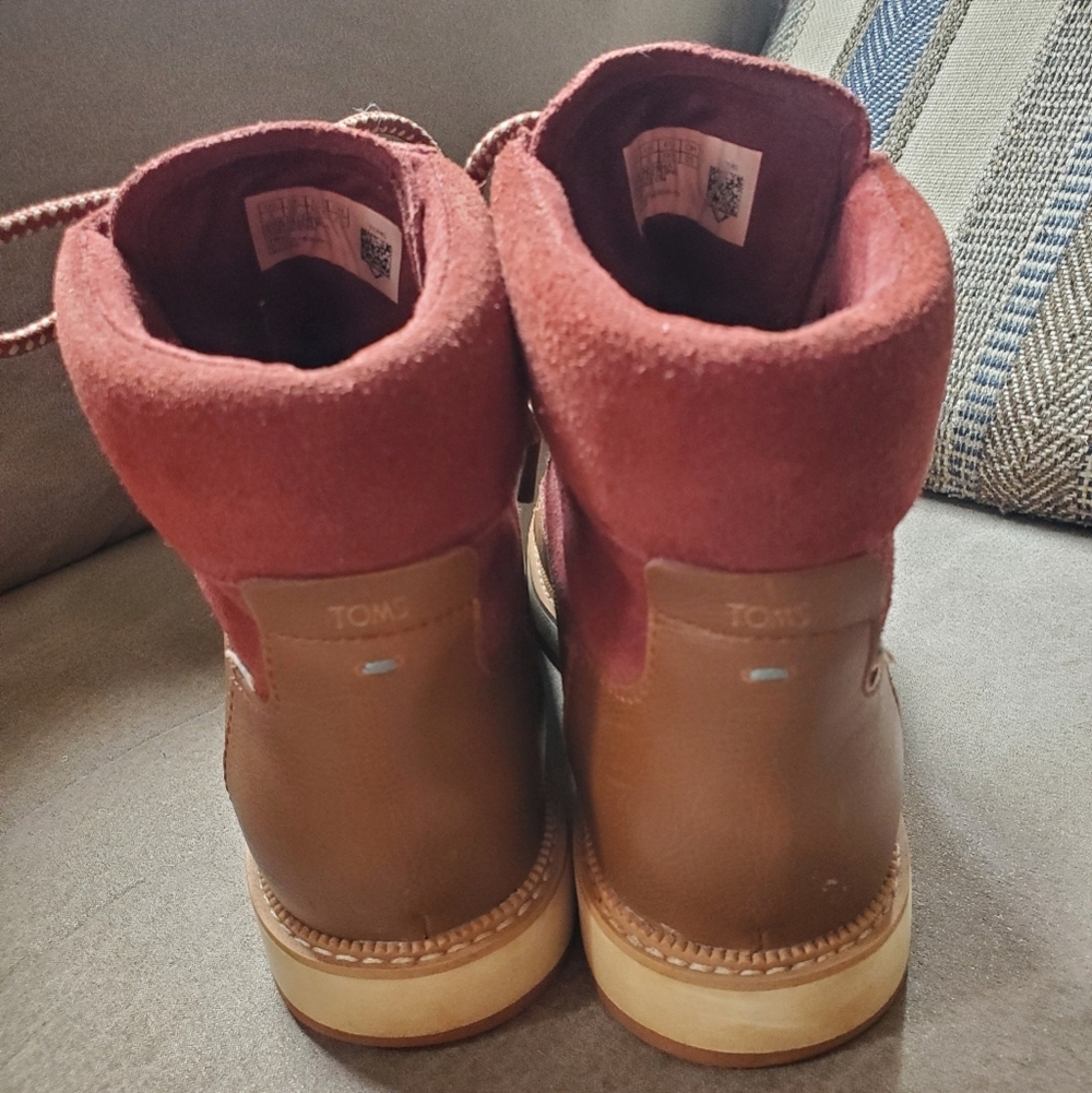 TOMS Womens Mesa Waterproof Leather Boots - Brown Size 8 - Picture 7 of 9